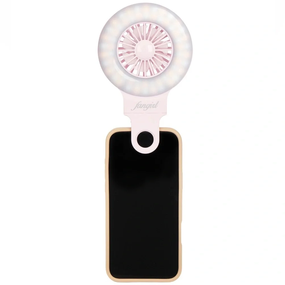 Clip On Phone LED Selfie Ring Light with Fan. Like New Condition. FANGIRL Brand